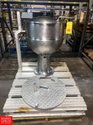 Groen 30 Gallon S/S Steam Kettle, Mounted on Aluminum Pallet - Rigging Fee: $25
