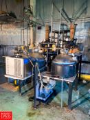 Distillation Unit with (2) Labglass Boiling Flasks, Winco Electric Heating Strips, Labglass