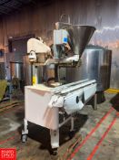 1 Gallon Piston Filler with S/S Hopper and Indexing Conveyor - Rigging Fee: $150