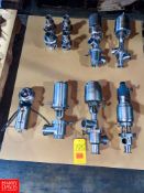 Assorted Sanitary S/S 2 and 3-Way Air Valves and S/S Check Valves - Rigging Fee: $25