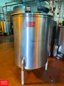 Potter Rayfield 200 Gallon S/S Single Shell Tank with Lightnin Clamp-On Agitation - Rigging Fee: $