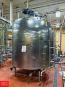 APV 2,000 Gallon Dome-Top Jacketed S/S Processor, S/N 2000-9483 (No Air Valve)