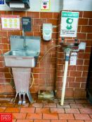 S/S Hand Wash Sink with Foot Controls and Eyewash Stations