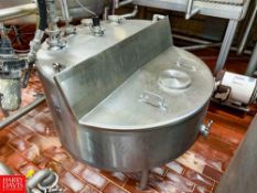 100 Gallon S/S Hinged Lid Tank with (2) Alfa Laval Air Valves