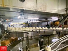 100'+ S/S Frame Carton Conveyor with Plastic Table-Top Chain, 90° and 45° Turns, up to 12