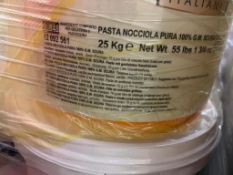 NEW UNOPENED Tubs 25 KG (55.1 LB) Maestri Gelatieri Italiani Pasta Nicciola Pura 100% GM Scura