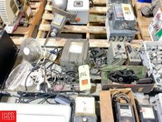 Assorted Test Meter, Fans, and Printer