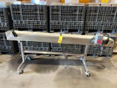 S/S Framed Chain Conveyor with Variable Speed Seco Drive, Controls and Casters, Dimensions = 96