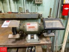 Dayton 7'' Bench Grinder, Model: 4Z908B, S/N: 9901 1/2 HP, 3,450 RPM (TR/MN), 115 Volts 7.8 Amps, 60