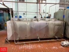 Mueller 3-Compartment S/S Refrigerated Mix Holding Tank 500 Gallon Per Compartment, with (3) Assorte