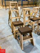 (3) Shop Ladders 250 LB Capacity (Ranging from 4' - 2' Height) - Rigging Fee: $75