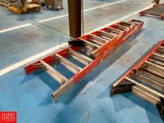 (2) Shop Ladders - (1) Louisville 300 LB Capacity, 12' Height and (1) Warner 250 LB Capacity, 6' Hei