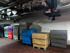Assorted Plastic Totes, Dimensions= Approximately 39