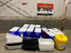 (35) Assorted Coolers and Plastic Tubs - Rigging Fee: $500