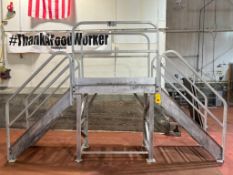 Aluminum Framed 6-Step A-Frame Crossover Stairs with 5' x 30