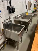 S/S 3-Basin Sink with Sprayer, Dimensions = 88