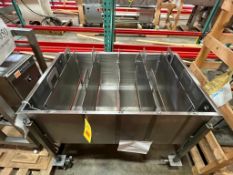 S/S Mobile 6-Compartment Trough, Dimensions = 4' x 30