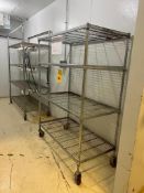 (4) Mobile S/S Racks with (9) Fluorescent Ballasts - Rigging Fee: $100