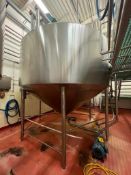 APV Crepaco 3,000 Gallon Dimple Jacketed, Dome-Top, Cone-Bottom S/S Processor, S/N: 3369C