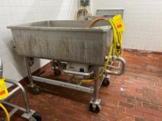 Mobile S/S COP Trough with Centrifugal Pump and Hose, Dimensions = 4' x 32