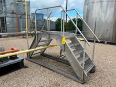 S/S Crossover Stairs with Platform and Handrail , Dimensions = 43