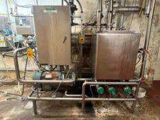 S/S CIP Skid with Scherping Systems 70 Gallon S/S Balance Tank, Centrifugal Pump, S/S Shell/Tube