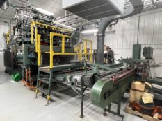 Uniloy 8-Wide Blow Molder, Model: 350 R2, S/N: 4019, PanelView with Jug Trimmer and Enclosed Riser