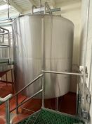 DCI 3,000 Gallon S/S Dome-Top, Cone-Bottom Tank with Spray Ball, Tri-Clover S/S Tank Valve