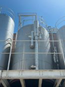 DCI 8,000 Gallon Jacketed All S/S Silo, S/N: JS-1001 with Vertical Agitation, (2) Tri-Clover S/S