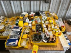 Assorted Electrical Parts Including Hubbell Outlets, Micro Switches, MRC Bearings and Air Valve