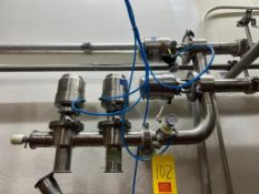 (4) Tri-Clover S/S Air Valves in S/S Manifold, Dimensions = 2.5