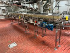 S/S Framed Serpentine Conveyor with S/S Protective Cover and Drives, Dimensions = 60' x 3.75