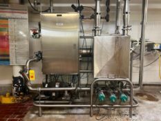 S/S CIP Skid with Scherping Systems 70 Gallon S/S Balance Tank, Centrifugal Pump, S/S Shell/Tube