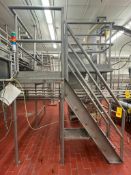 S/S 2-Tiered Platform with Stairs and Handrail, Dimensions = 94