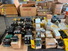 Assorted Electrical Parts: Allen-Bradley and Square D Circuit Breakers, Surge Suppressors