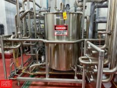 1-Tank Skid Mounted CIP System with Bauer Welding 350 Gallon Hinged-Lid S/S Tank, 5' Sidewall x 3'5