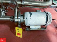 SPX Centrifugal Pump, Model: 2065LV, with 5 HP 3,500 RPM Motor, Mounted on S/S Base **Subject to Bul