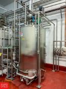 Cherry Burrell 600 Gallon Dome-Top Jacketed S/S Tank, S/N: F-427-89-2, with Vertical Bottom-Sweep Ag