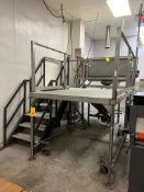 S/S Platform with Diamond Plate Deck and Casters, Dimensions = 97.5