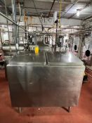 150 Gallon x 2-Compartment S/S Tank with Agitation and (2) Plug Valves - Rigging Fee: $1000