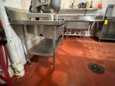 S/S 2-Basin L-Shaped Sink with Drawer, Dimensions = 12.5' x 28