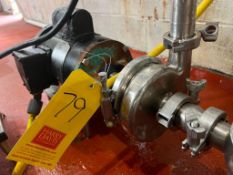 Tri-Clover Style Centrifugal Pump with Baldor 1 HP 3,450 RPM Motor and 1.5