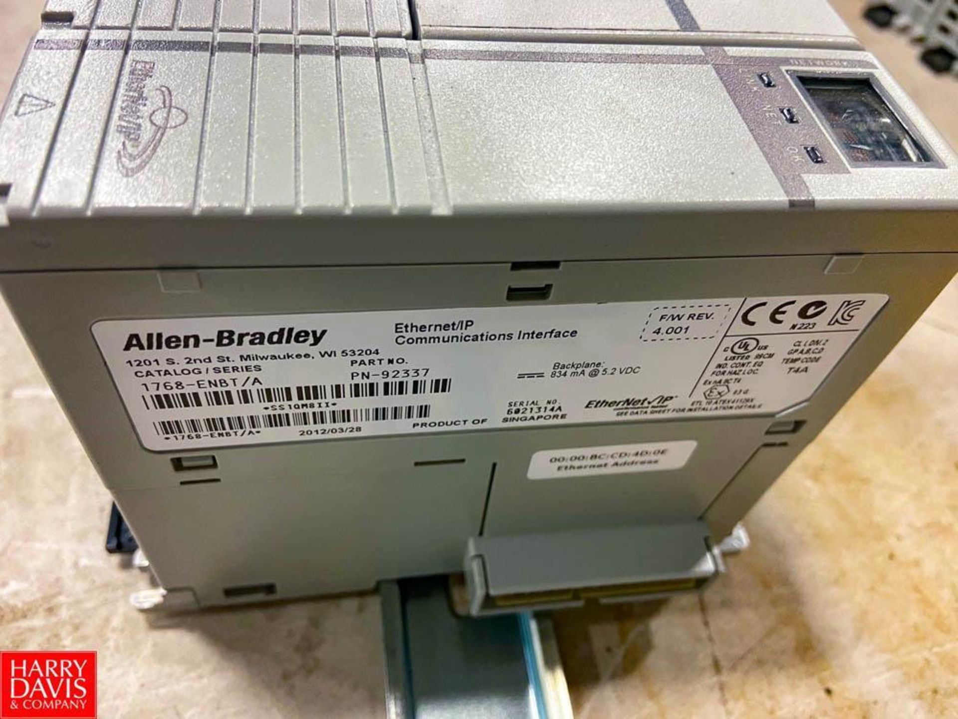 Allen-Bradley Compact GuardLogix L43S PLC with I/O's, Catalog Number: 1769-ECR, Series A - Rigging F - Image 3 of 3
