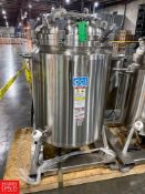 NEW DCI 350 Liter Dome-Top Jacketed S/S Tank with Vertical Agitation, Mounted on S/S Skid with Contr