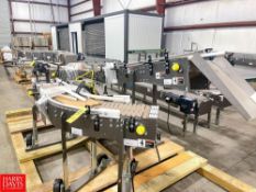 (2) Portable Conveyors with 90° and 45° turns, Dimensions = 17.5' Legth x 12