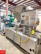 S/S 6-Head Depositor , S/N: AAF-2787 with 3-Lane Conveyor and S/S Hopper - Rigging Fee= $300