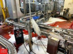 Dual Lane S/S Framed Conveyor with Drive and 90° Turn, Dimensions = 20' x 3