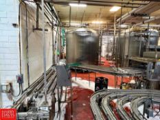 4-Lane Serpentine S/S Framed Conveyor with Drive, Dimensions = 23' x 3