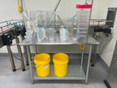 S/S Table with Shelf, Dimensions= 4' x 2'