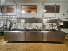 Dairy Heritage S/S Cheese Vat with (5) Paddles and Carriage, Dimensions= 198